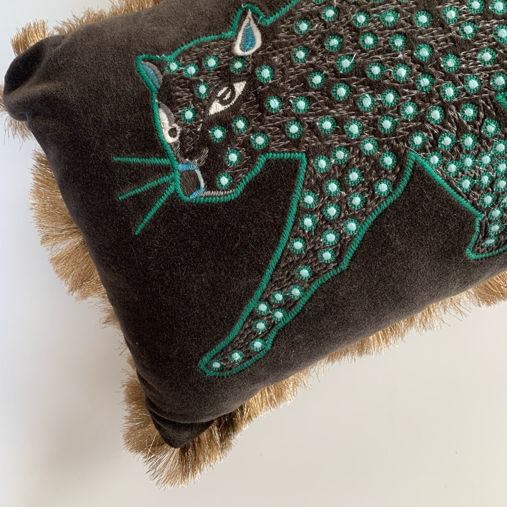 ☆ Opalhouse Teal Panther Cheetah Pillow
